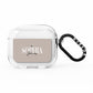 Stone Colour with Personalised Name AirPods Clear Case 3rd Gen