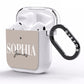 Stone Colour with Personalised Name AirPods Clear Case Side Image