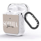 Stone Colour with Personalised Name AirPods Glitter Case Side Image