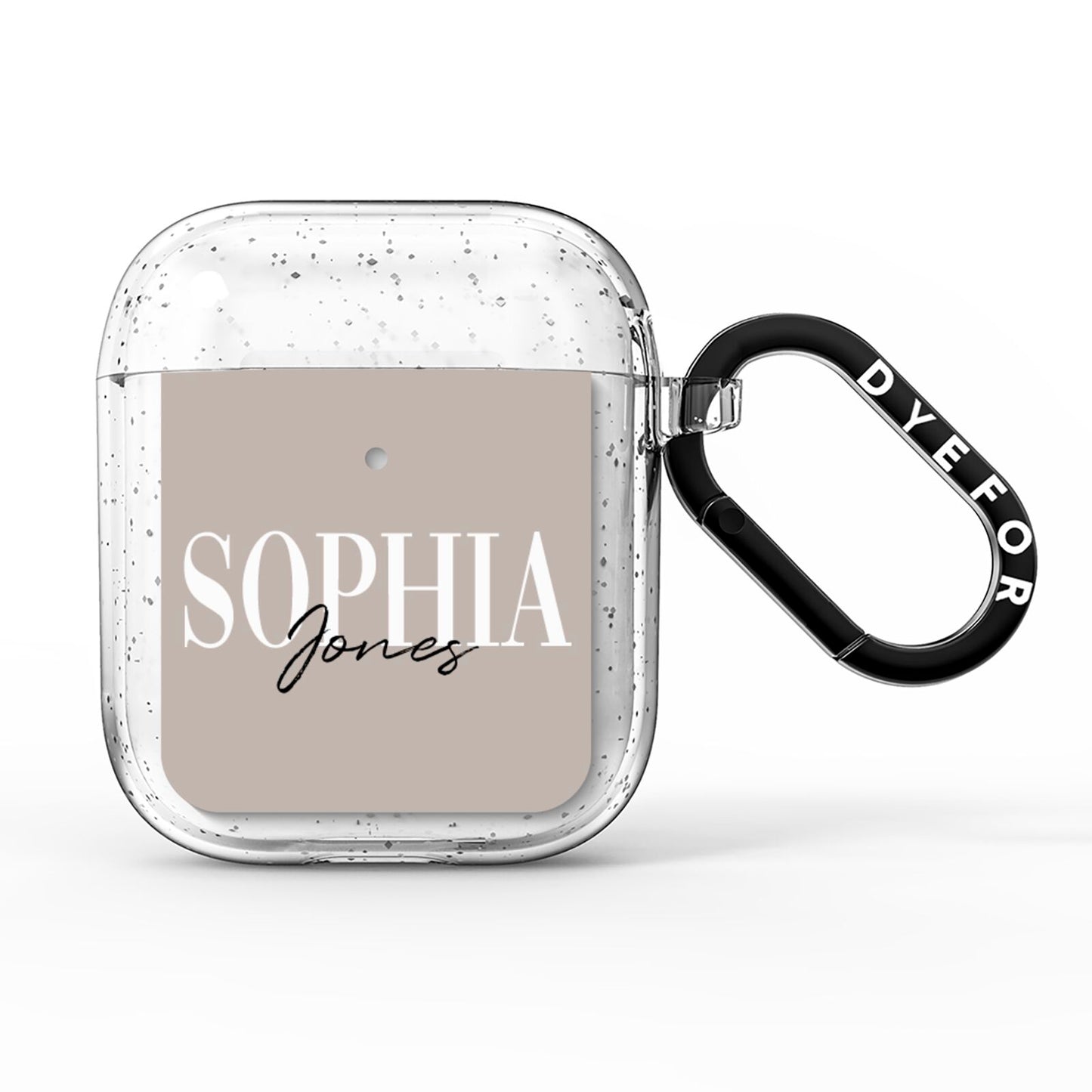 Stone Colour with Personalised Name AirPods Glitter Case