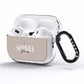 Stone Colour with Personalised Name AirPods Pro Clear Case Side Image