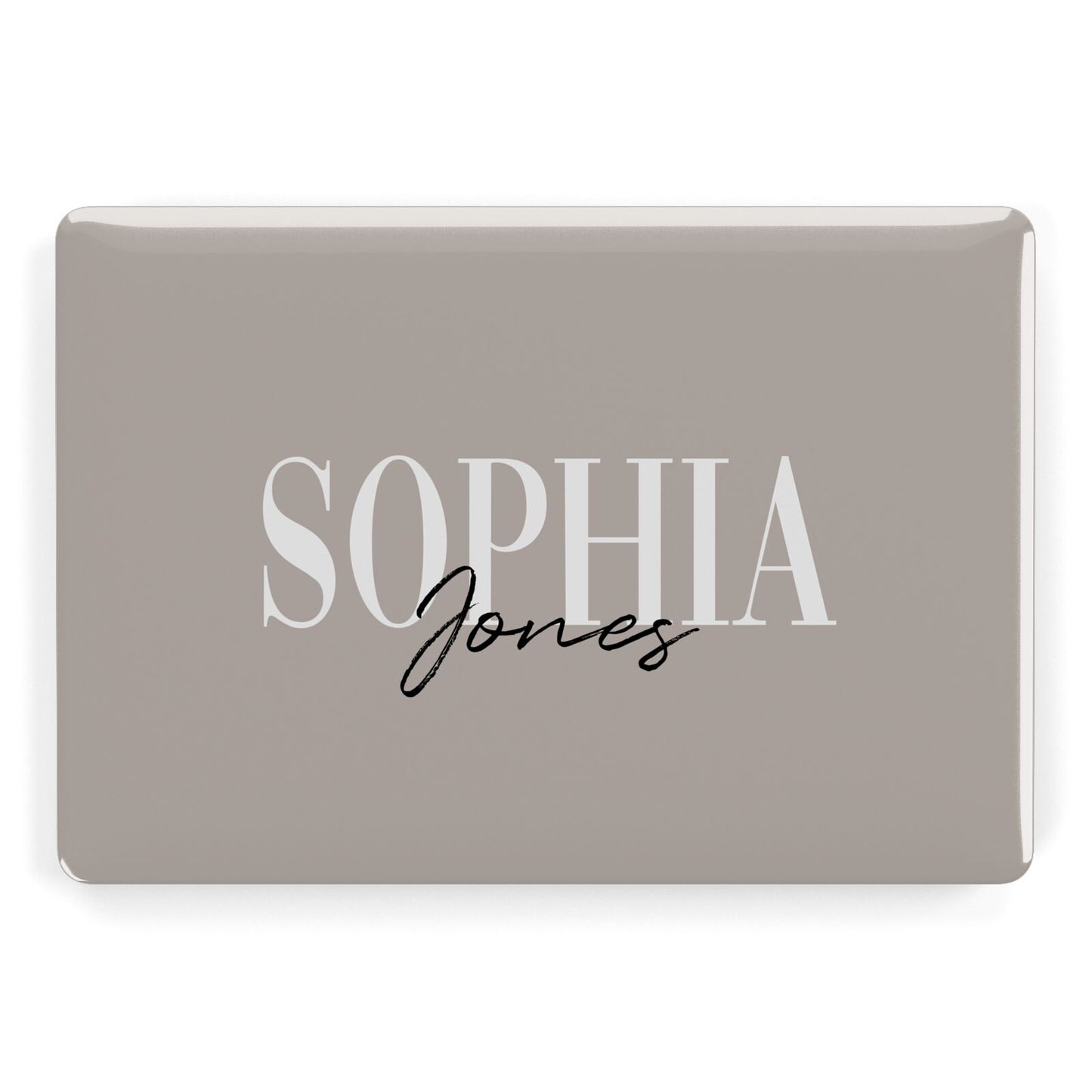Stone Colour with Personalised Name Apple MacBook Case
