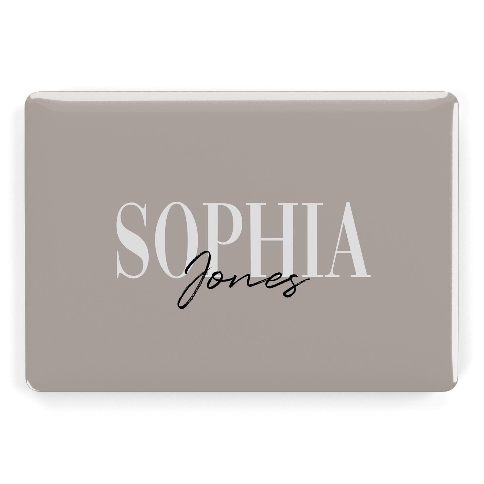 Stone Colour with Personalised Name Apple MacBook Case