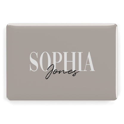 Stone Colour with Personalised Name Apple MacBook Case