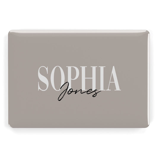 Stone Colour with Personalised Name Apple MacBook Case