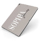Stone Colour with Personalised Name Apple iPad Case on Grey iPad Side View