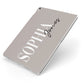 Stone Colour with Personalised Name Apple iPad Case on Silver iPad Side View