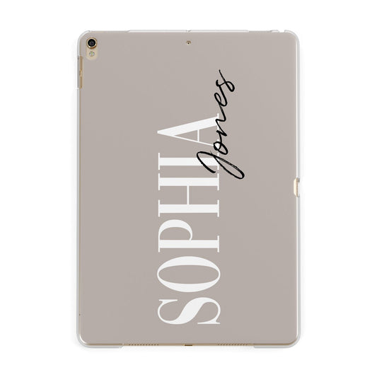 Stone Colour with Personalised Name Apple iPad Gold Case