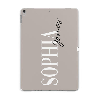 Stone Colour with Personalised Name Apple iPad Silver Case