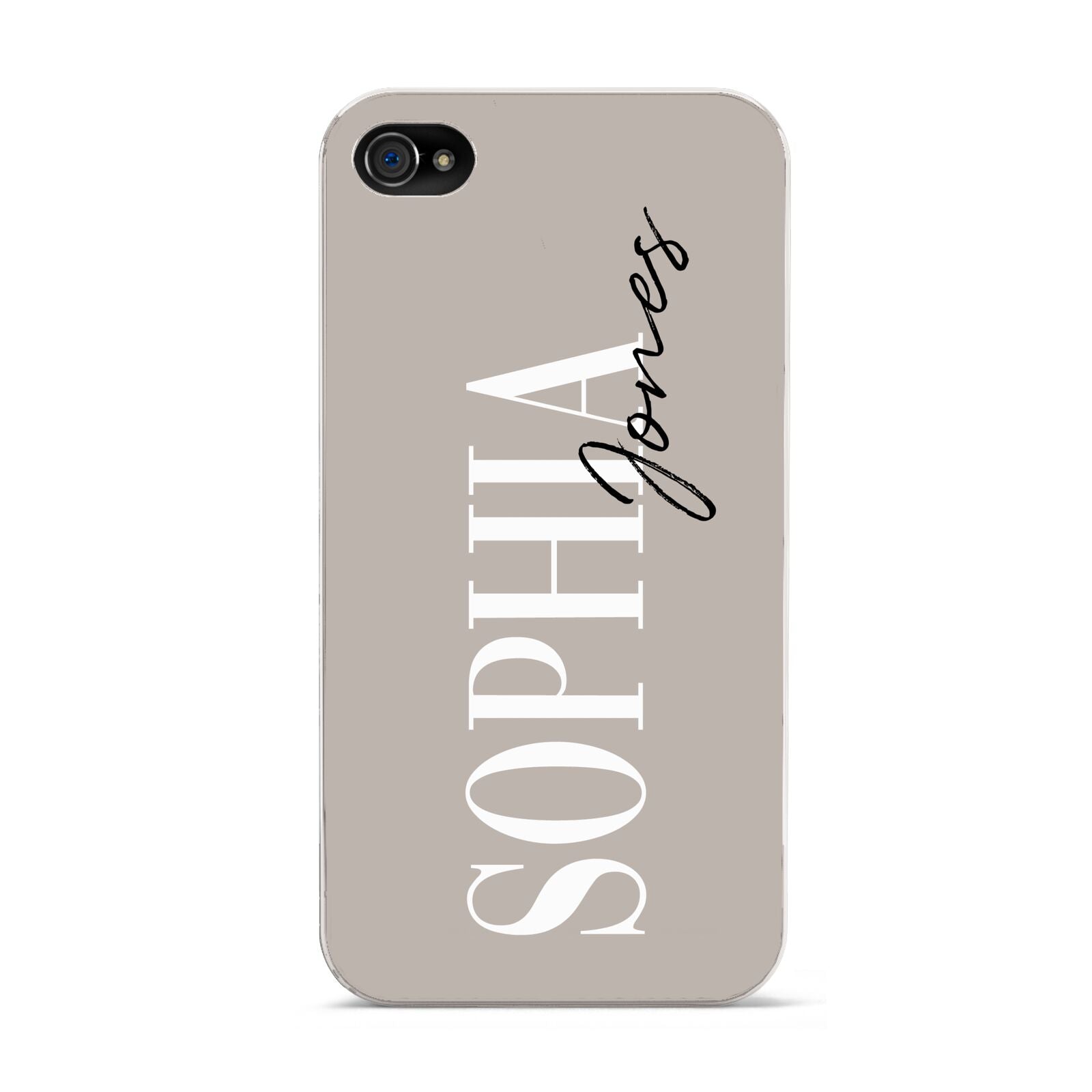 Stone Colour with Personalised Name Apple iPhone 4s Case