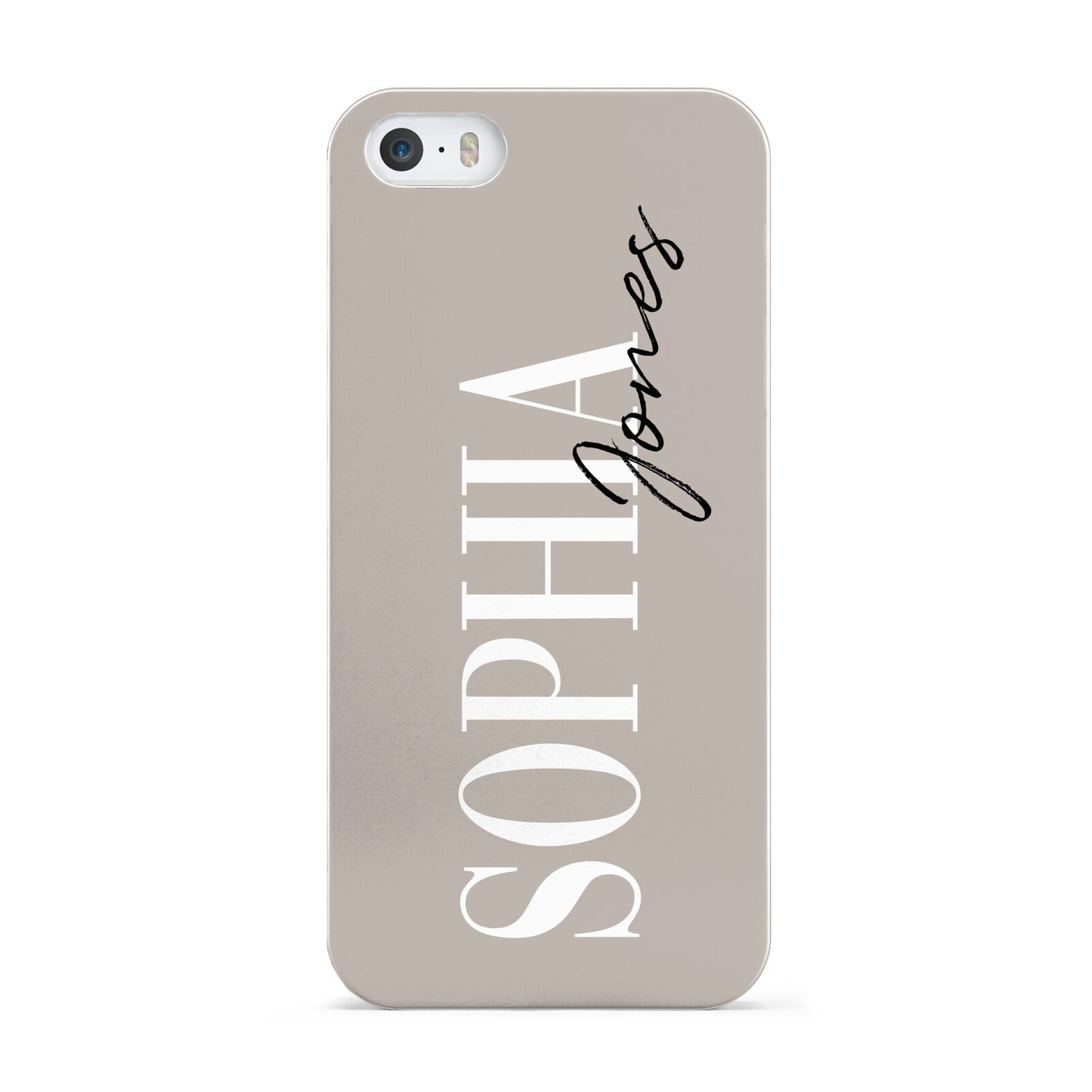 Stone Colour with Personalised Name Apple iPhone 5 Case