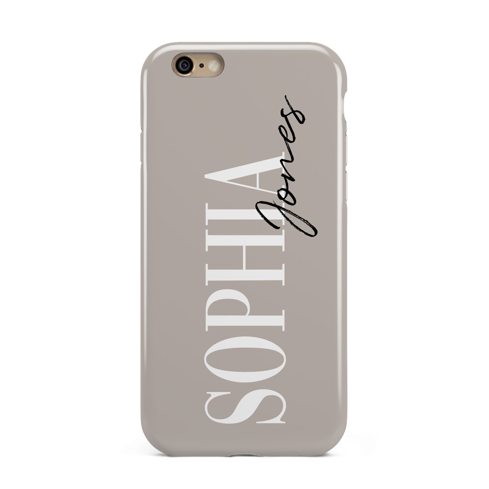 Stone Colour with Personalised Name Apple iPhone 6 3D Tough Case