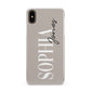 Stone Colour with Personalised Name Apple iPhone Xs Max 3D Snap Case