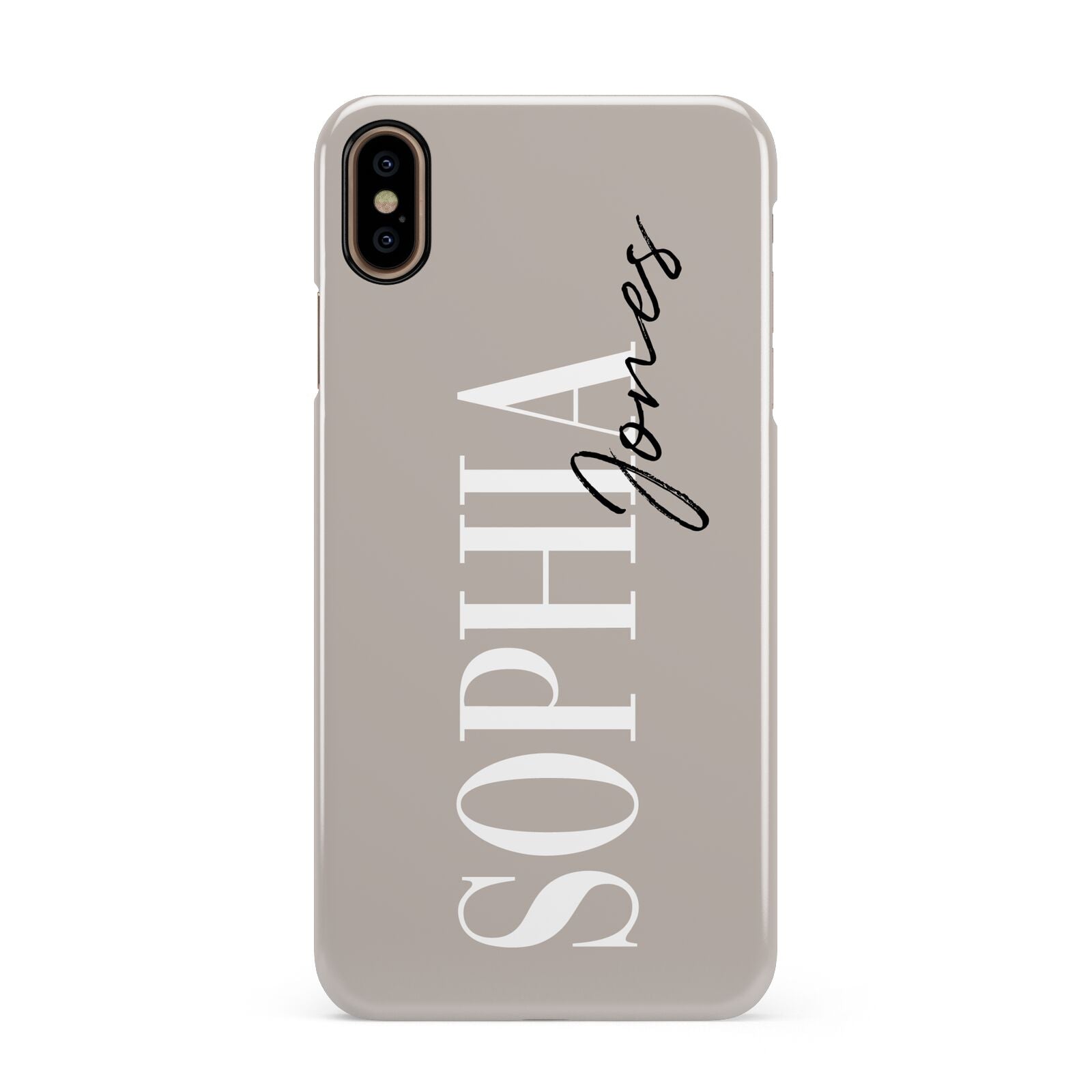 Stone Colour with Personalised Name Apple iPhone Xs Max 3D Snap Case