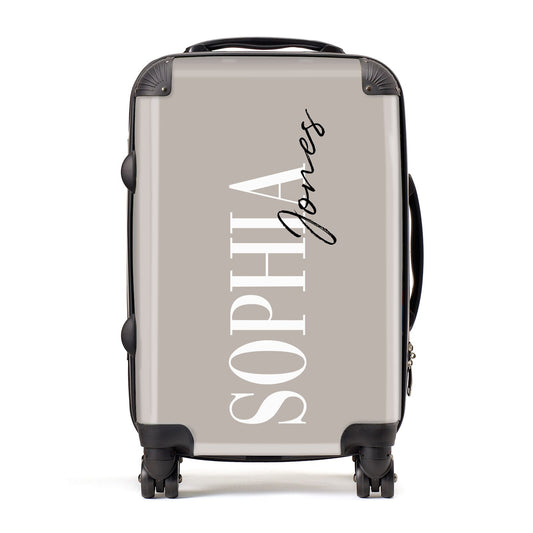 Stone Colour with Personalised Name Suitcase