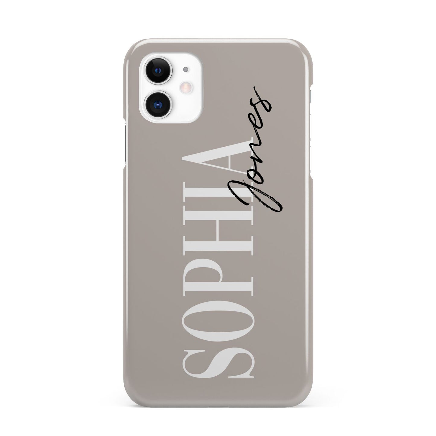 Stone Colour with Personalised Name iPhone 11 3D Snap Case