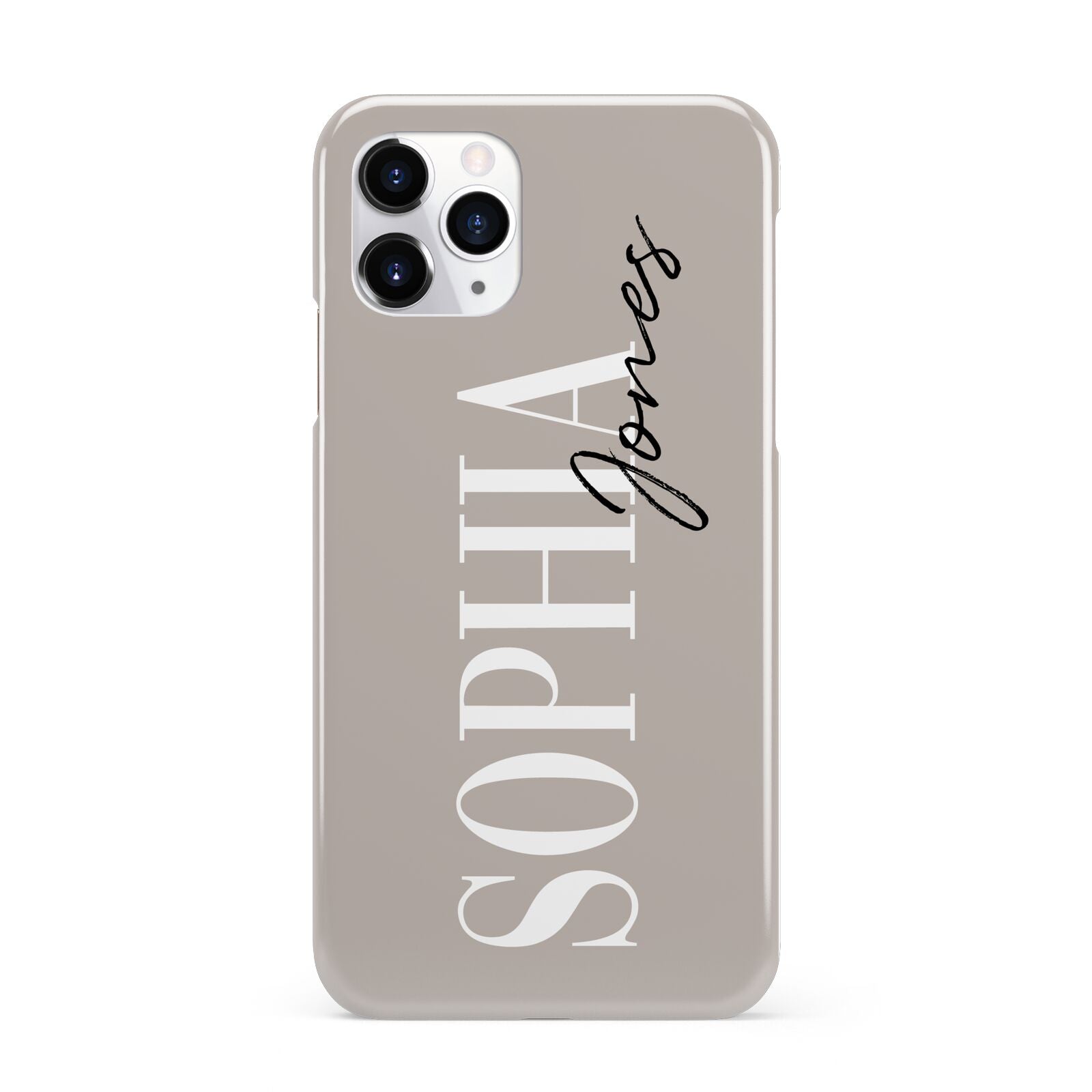Stone Colour with Personalised Name iPhone 11 Pro 3D Snap Case