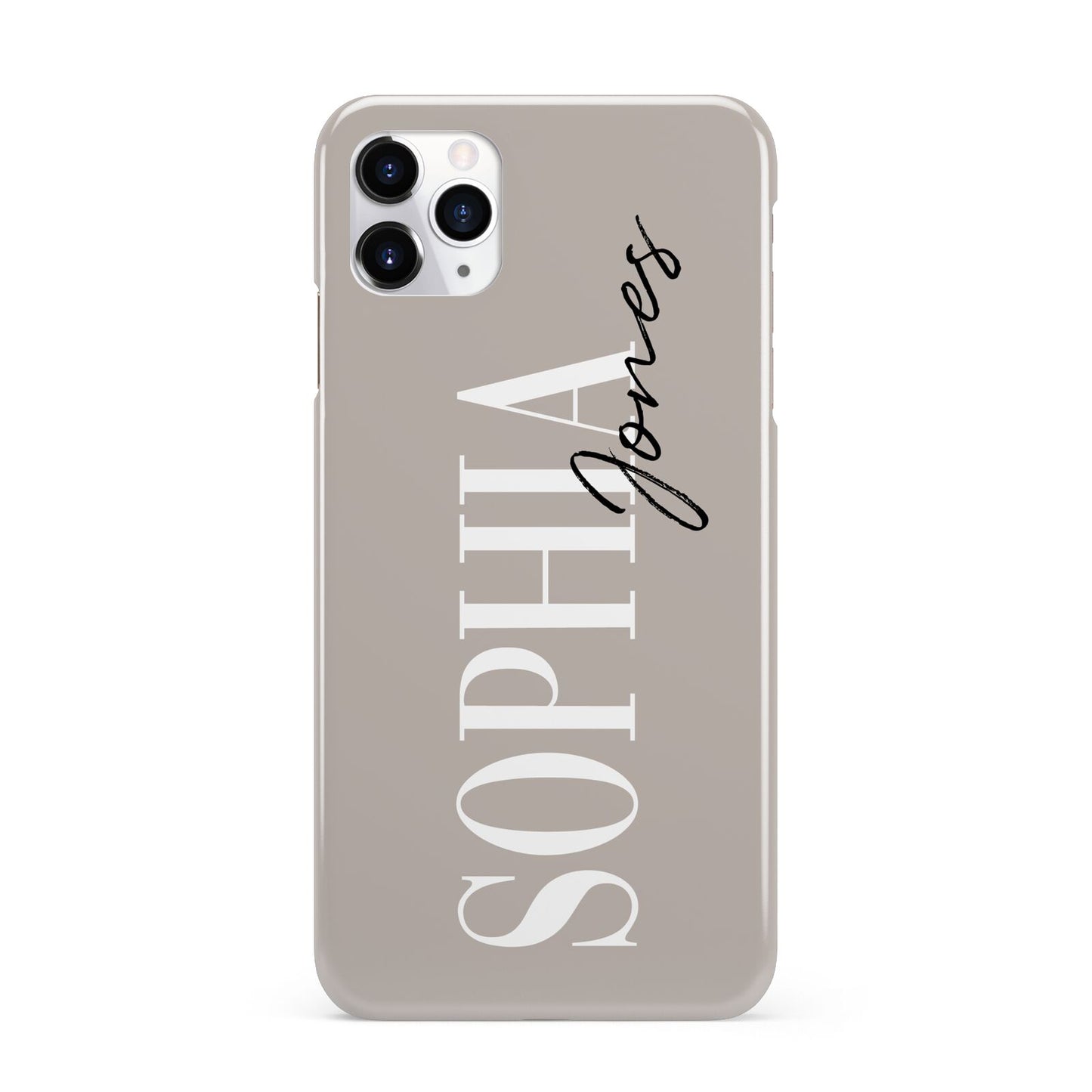 Stone Colour with Personalised Name iPhone 11 Pro Max 3D Snap Case