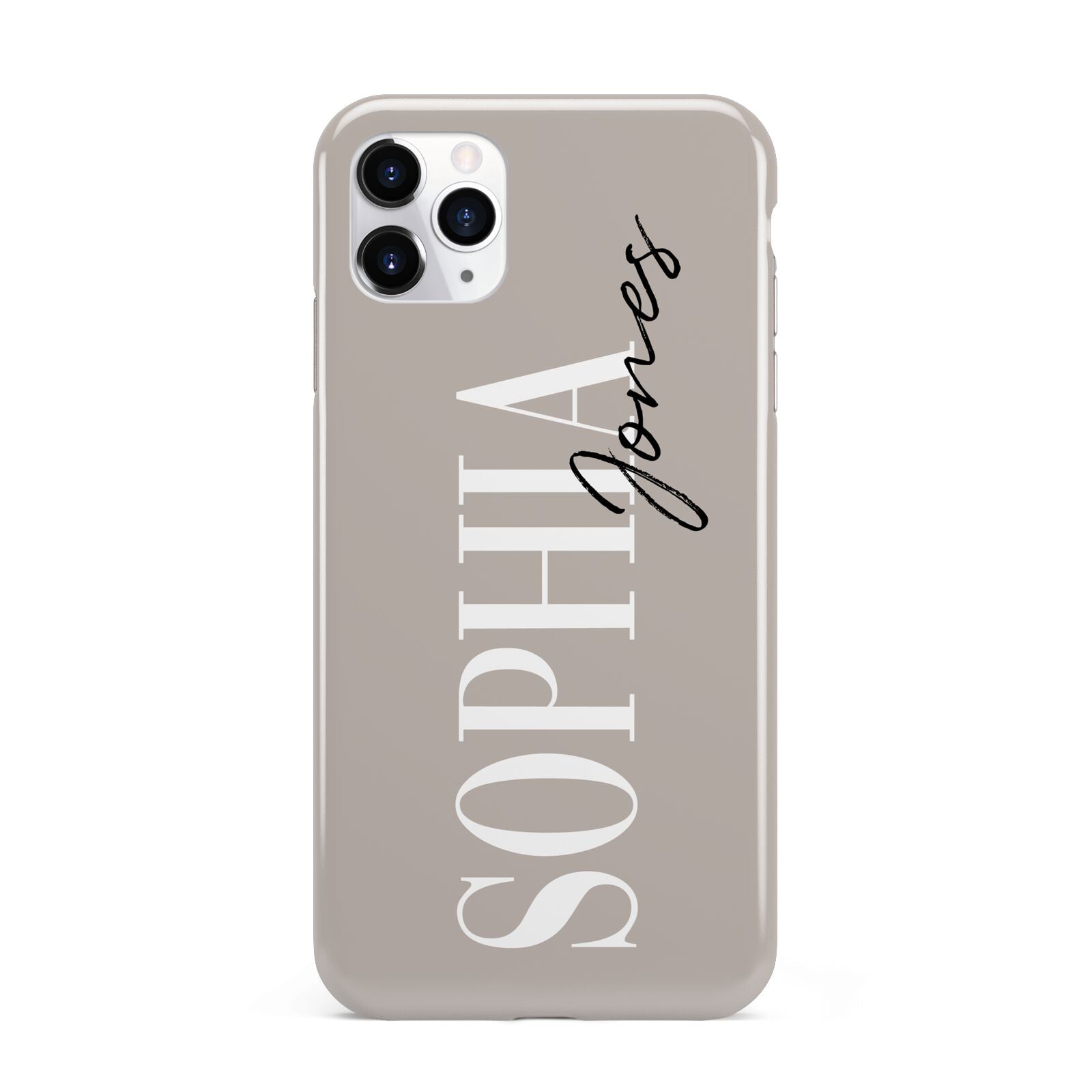 Stone Colour with Personalised Name iPhone 11 Pro Max 3D Tough Case