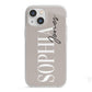 Stone Colour with Personalised Name iPhone 13 Mini TPU Impact Case with White Edges