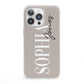 Stone Colour with Personalised Name iPhone 13 Pro Clear Bumper Case