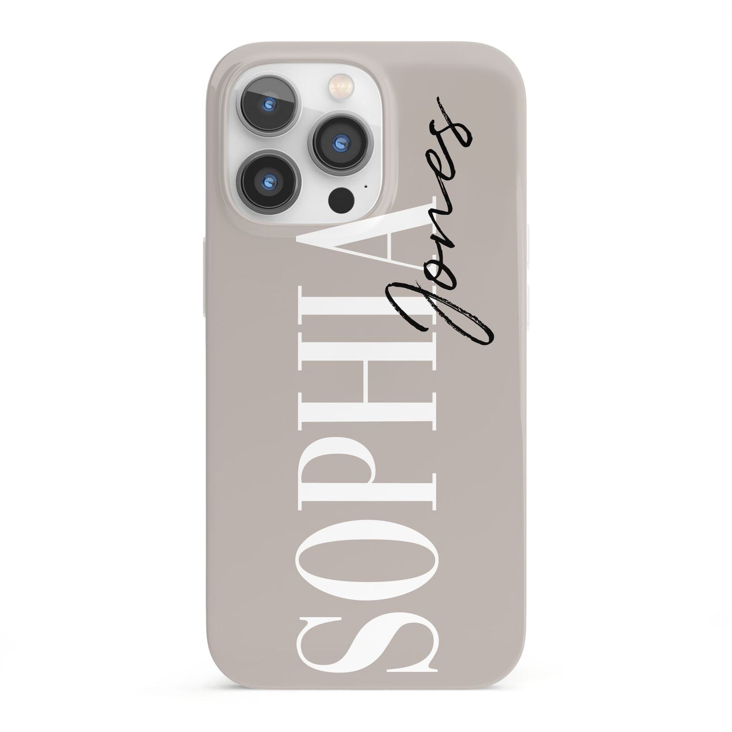 Stone Colour with Personalised Name iPhone 13 Pro Full Wrap 3D Snap Case