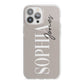 Stone Colour with Personalised Name iPhone 13 Pro Max TPU Impact Case with White Edges