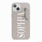 Stone Colour with Personalised Name iPhone 13 TPU Impact Case with White Edges