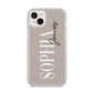 Stone Colour with Personalised Name iPhone 14 Plus Glitter Tough Case Starlight