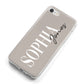 Stone Colour with Personalised Name iPhone 8 Bumper Case on Silver iPhone Alternative Image