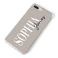 Stone Colour with Personalised Name iPhone 8 Plus Bumper Case on Silver iPhone Alternative Image