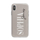 Stone Colour with Personalised Name iPhone X Bumper Case on Silver iPhone Alternative Image 1