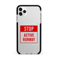 Stop Active Runway Apple iPhone 11 Pro Max in Silver with Black Impact Case