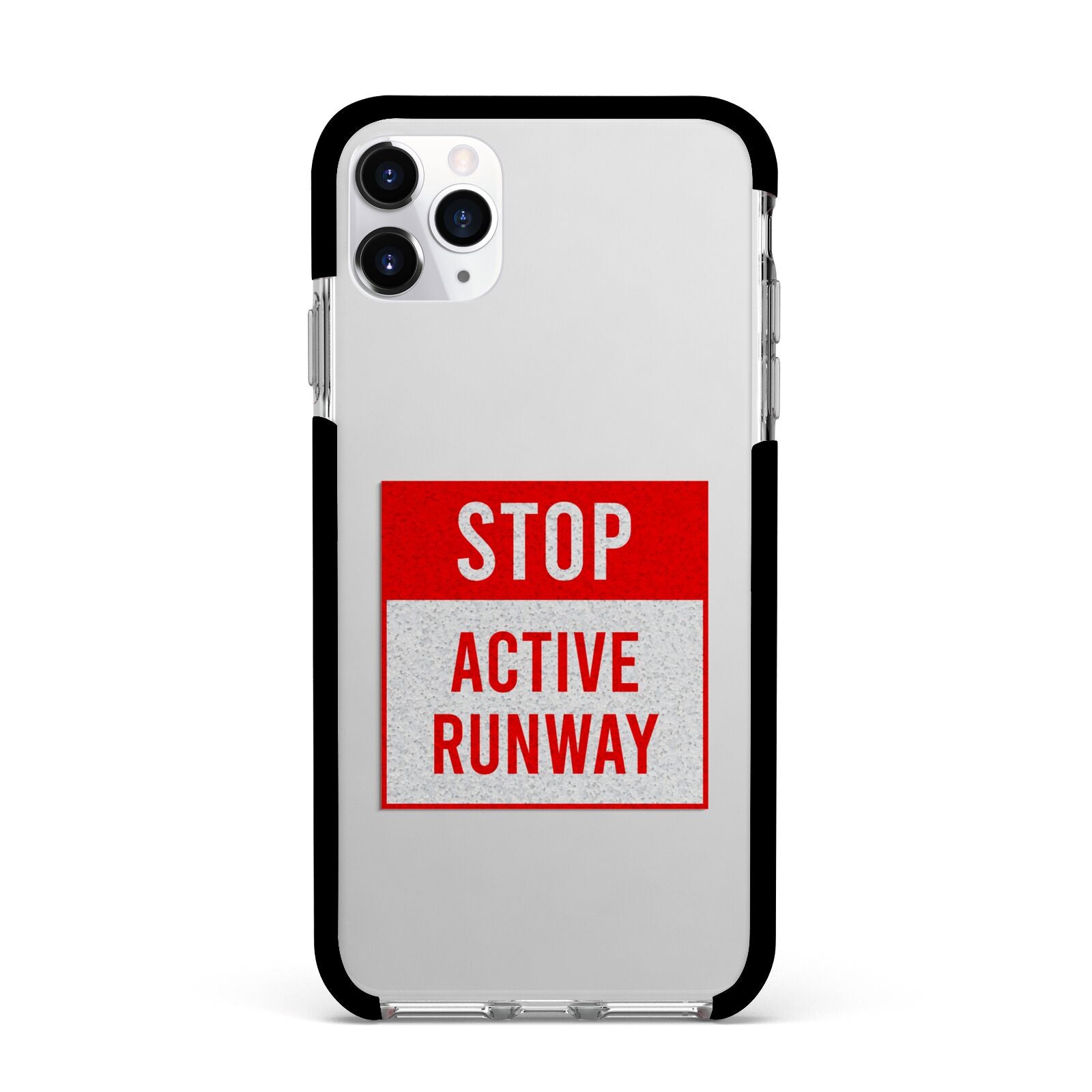 Stop Active Runway Apple iPhone 11 Pro Max in Silver with Black Impact Case
