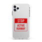 Stop Active Runway Apple iPhone 11 Pro Max in Silver with White Impact Case