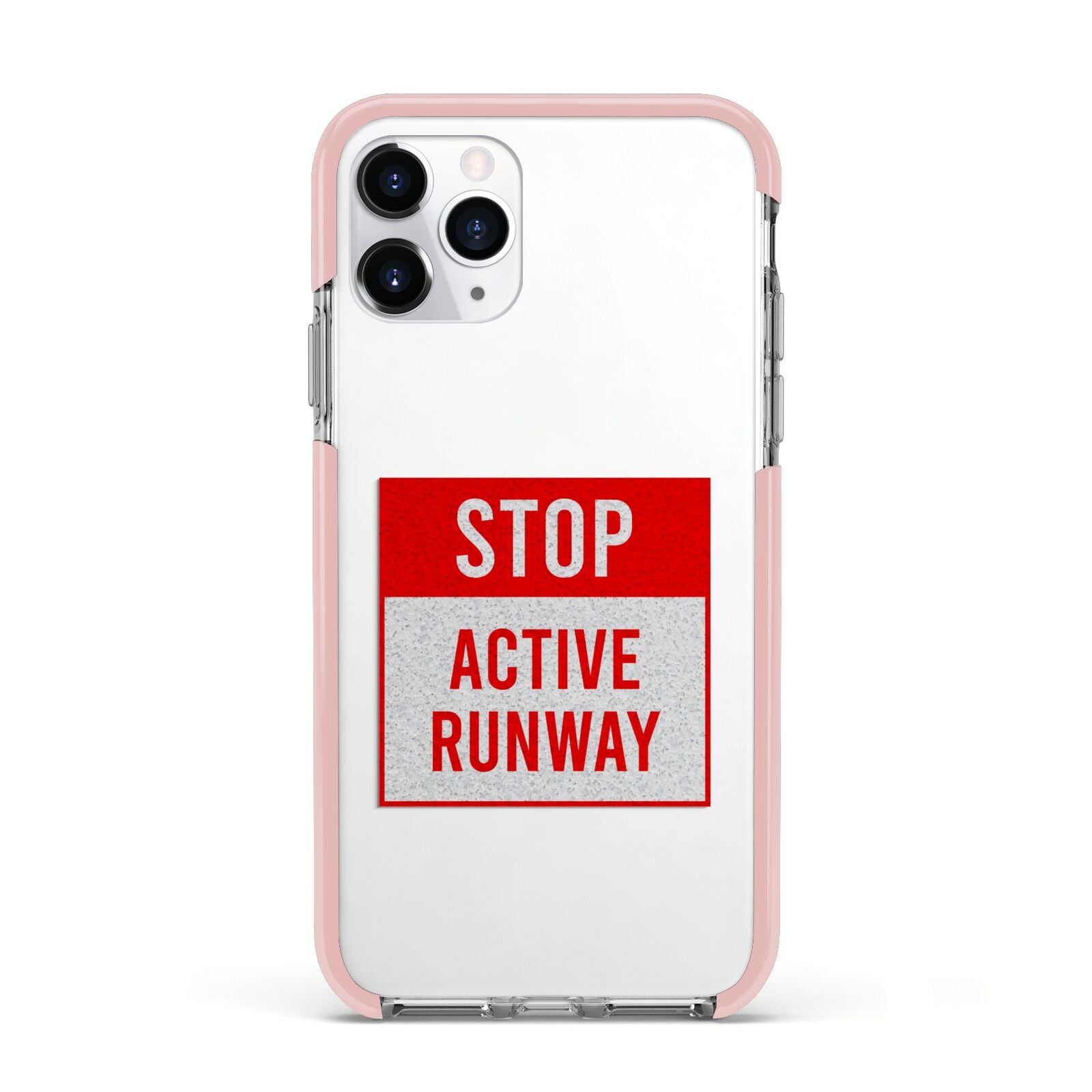 Stop Active Runway Apple iPhone 11 Pro in Silver with Pink Impact Case