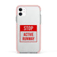 Stop Active Runway Apple iPhone 11 in White with Pink Impact Case