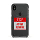 Stop Active Runway Apple iPhone Xs Impact Case Black Edge on Black Phone