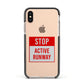 Stop Active Runway Apple iPhone Xs Impact Case Black Edge on Gold Phone