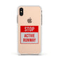Stop Active Runway Apple iPhone Xs Impact Case White Edge on Gold Phone