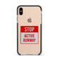 Stop Active Runway Apple iPhone Xs Max Impact Case Black Edge on Gold Phone