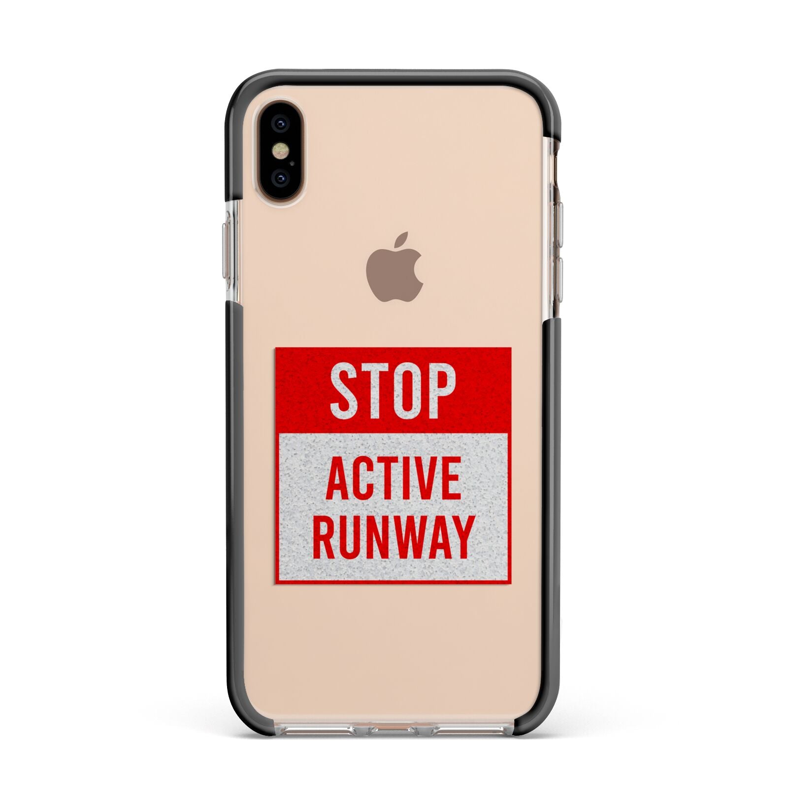 Stop Active Runway Apple iPhone Xs Max Impact Case Black Edge on Gold Phone