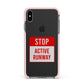 Stop Active Runway Apple iPhone Xs Max Impact Case Pink Edge on Black Phone