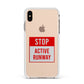 Stop Active Runway Apple iPhone Xs Max Impact Case White Edge on Gold Phone