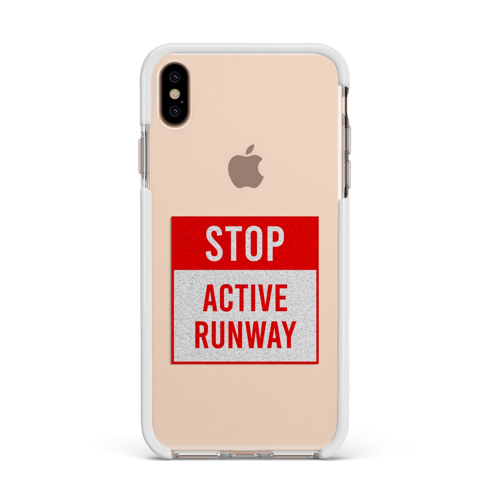 Stop Active Runway Apple iPhone Xs Max Impact Case White Edge on Gold Phone