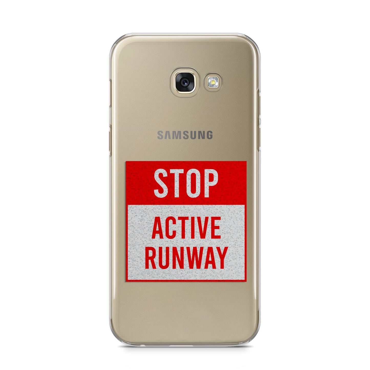 Stop Active Runway Samsung Galaxy A5 2017 Case on gold phone
