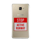 Stop Active Runway Samsung Galaxy A9 2016 Case on gold phone