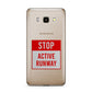 Stop Active Runway Samsung Galaxy J7 2016 Case on gold phone