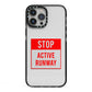 Stop Active Runway iPhone 13 Pro Max Black Impact Case on Silver phone