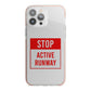 Stop Active Runway iPhone 13 Pro Max TPU Impact Case with Pink Edges